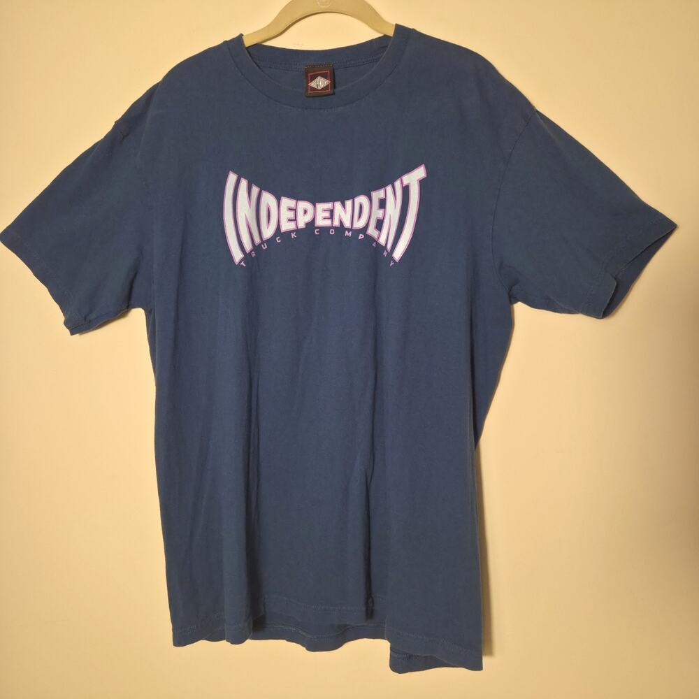 Independent Truck Company Span Skate T Shirt Men's Size L Skater Y2K Blue